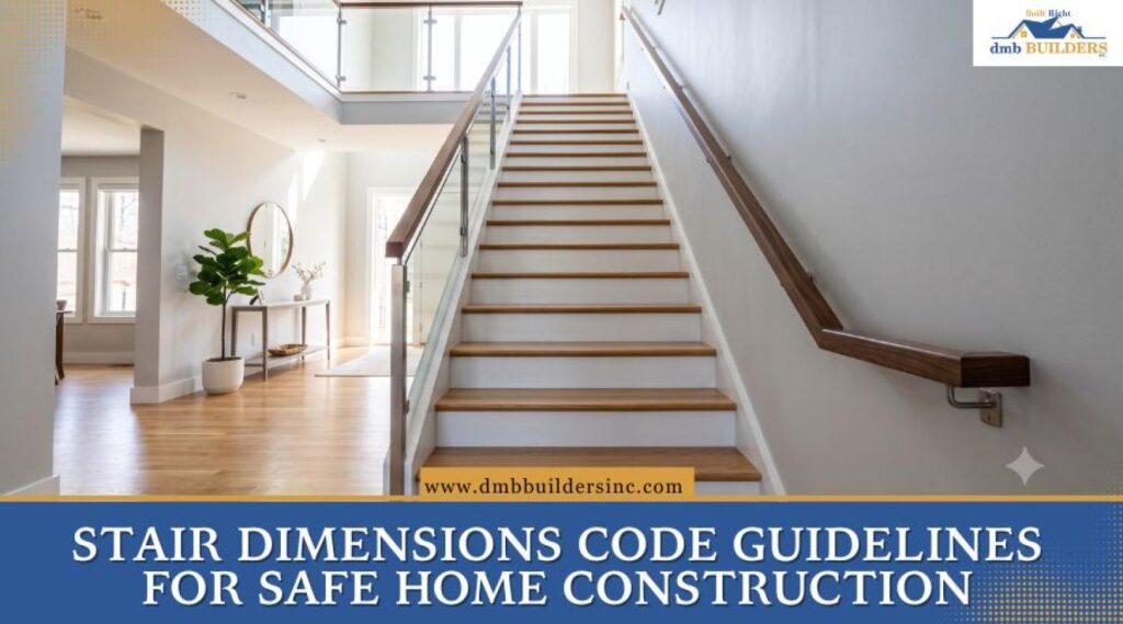 stair dimensions code A modern, well-lit residential staircase demonstrating safe and compliant stair dimensions.